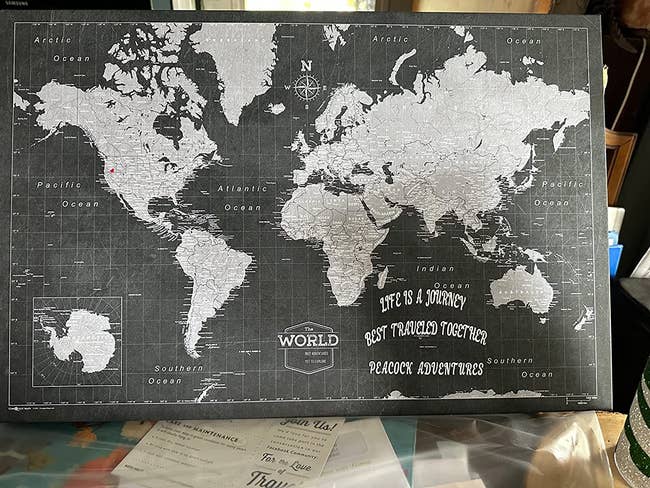 reviewer's black and white world map