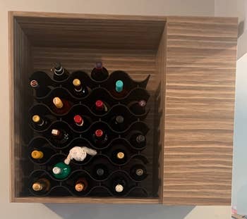Reviewer image of two stacked wine racks