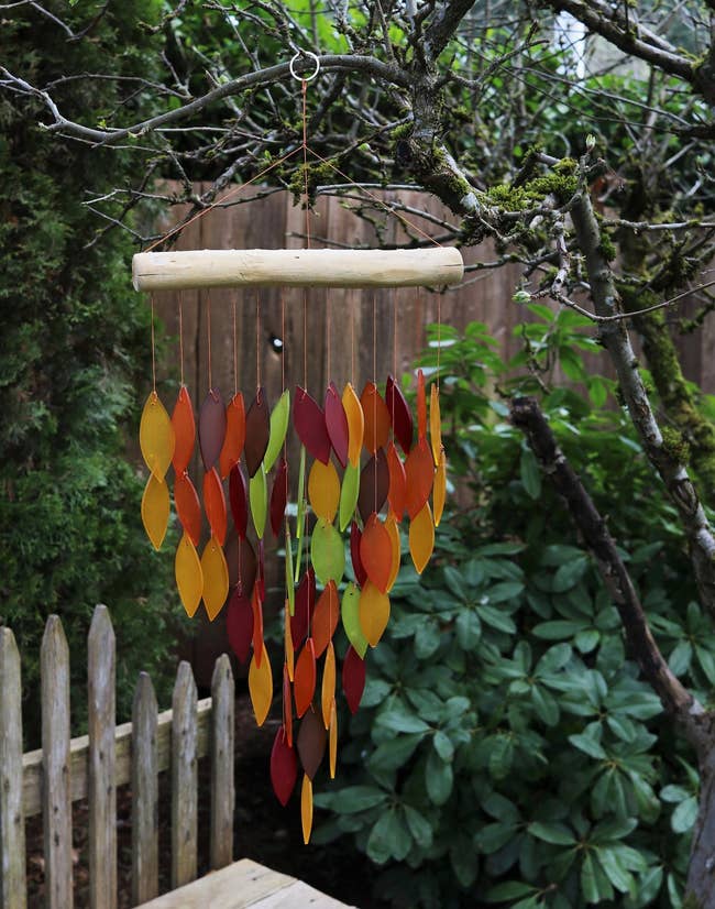 autumn wind chime hanging outside