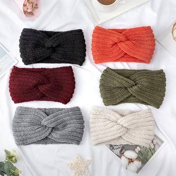a set of six different color headbands