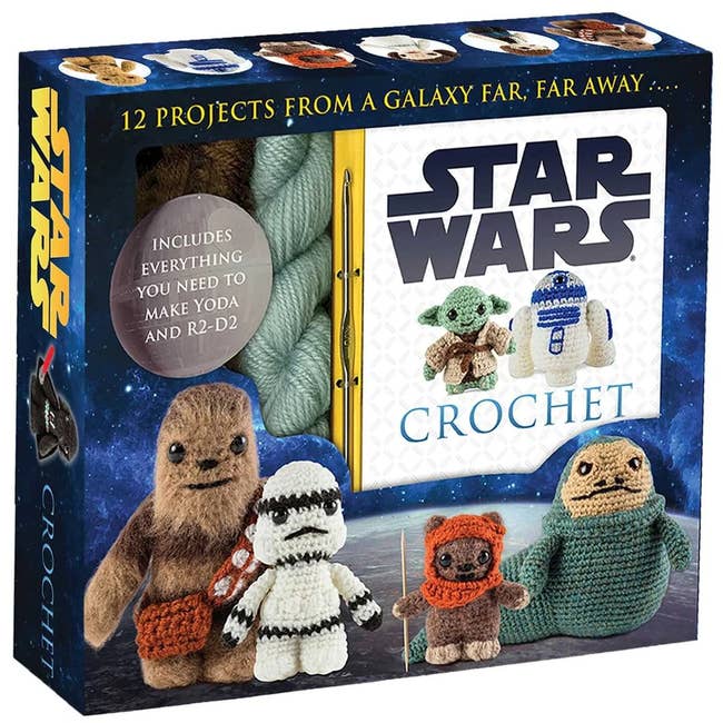 the review kit with crocheted Star Wars characters on the box