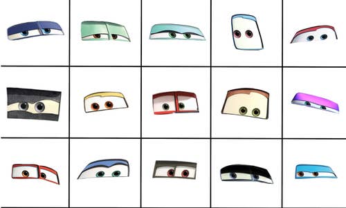 Match The Eyes To The Cars Characters They Belong To