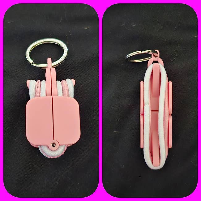 front and side of key chain 