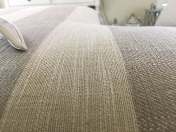 close-up of the same couch after all the pills have been shaved off