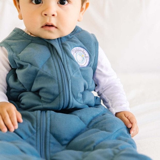 baby inside the zip up sleep sack