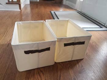 reviewer photo of two fabric storage bins