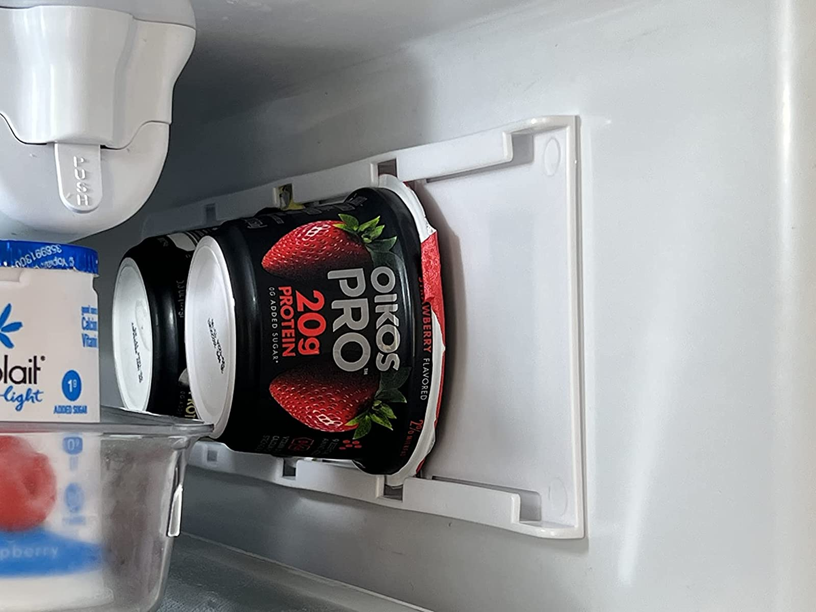 a different reviewer using the storage organizer sideways to store Oikos