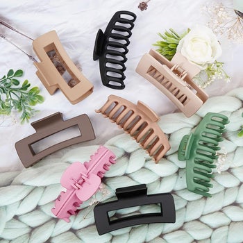 an array of claw clips