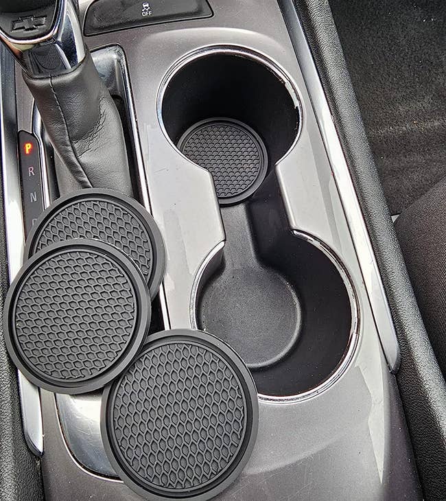 the coasters in a car