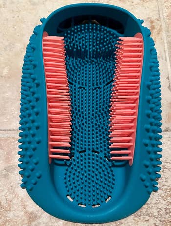 Foot scrubber mat with bristles and massaging ridges for personal care