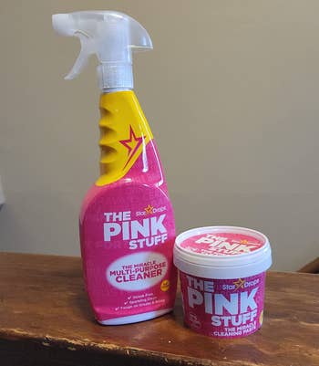 reviewer photo of the cleaning paste and the cleaning spray