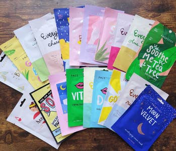the pack of roughly 20~ sheet masks from facetory