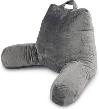 a gray supportive seat-shaped cushion