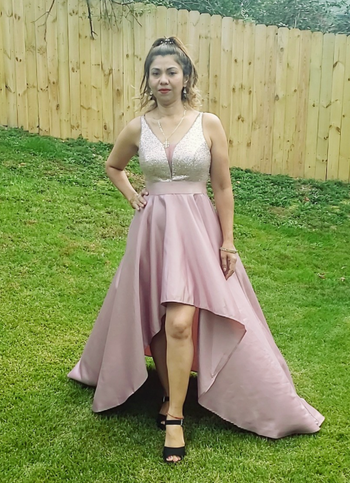 Millennial pink hotsell prom dress