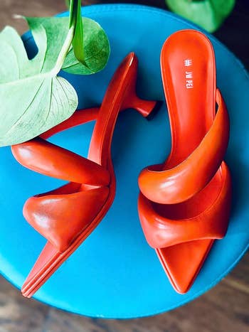 the mule sandals successful  red