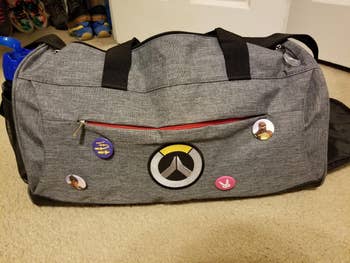 reviewer photo of gray gym bag
