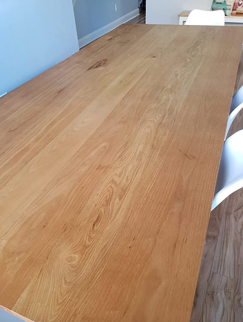 the same table looking brand new after using the polish