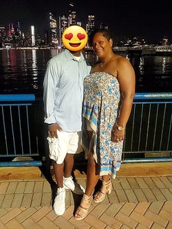 the same reviewer wearing it as a top