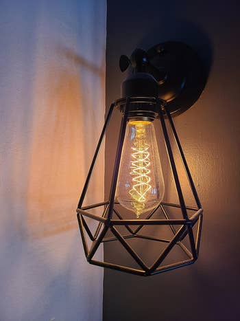the edison bulb in a wall sconce