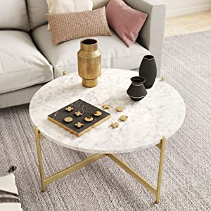 round coffee table with gold legs
