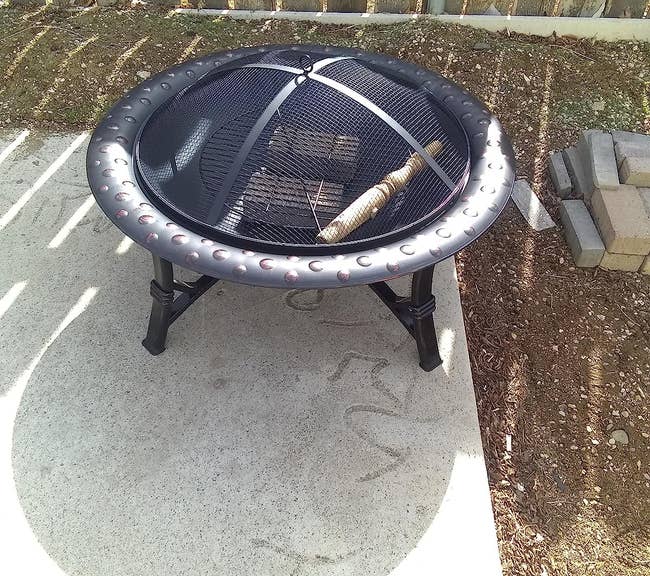 a reviewer photo of the fire pit 