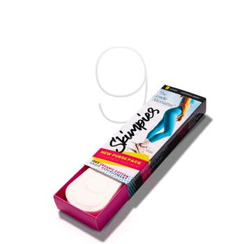 Packaging of Skimpies underwear, featuring merchandise images and description; includes a purse battalion and no-line chopped features