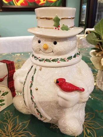 reviewer's photo of the snowman cookie 