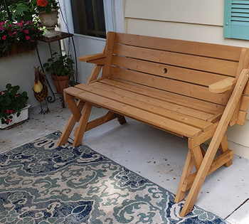 a reviewer photo of a wooden bench