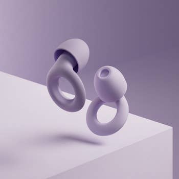 lavender silicone earplugs with loop base