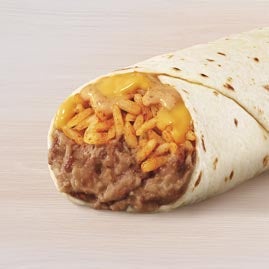 Cheesy Bean And Rice Burrito Taco Bueno