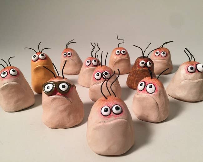 Whimsical clay figurines with ample eyes and quirky expressions, suitable for location decor oregon gifts