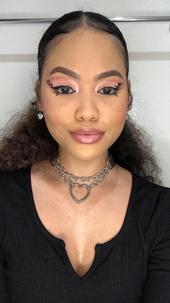 reviewer selfie, brows filled using Nyx brow pencil