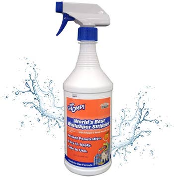 the spray bottle of wallpaper remover 