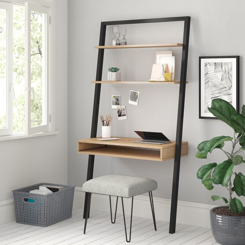 the ladder desk with shelves