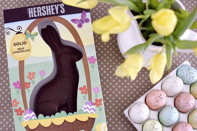 chocolate bunny in easter packaging