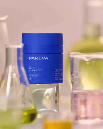 Skincare jar labeled 