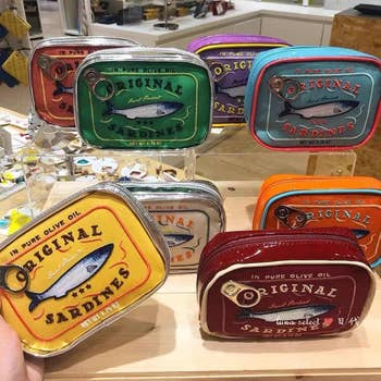 zippered constitution  bags that look   similar  sardine tins successful  assorted  colors 