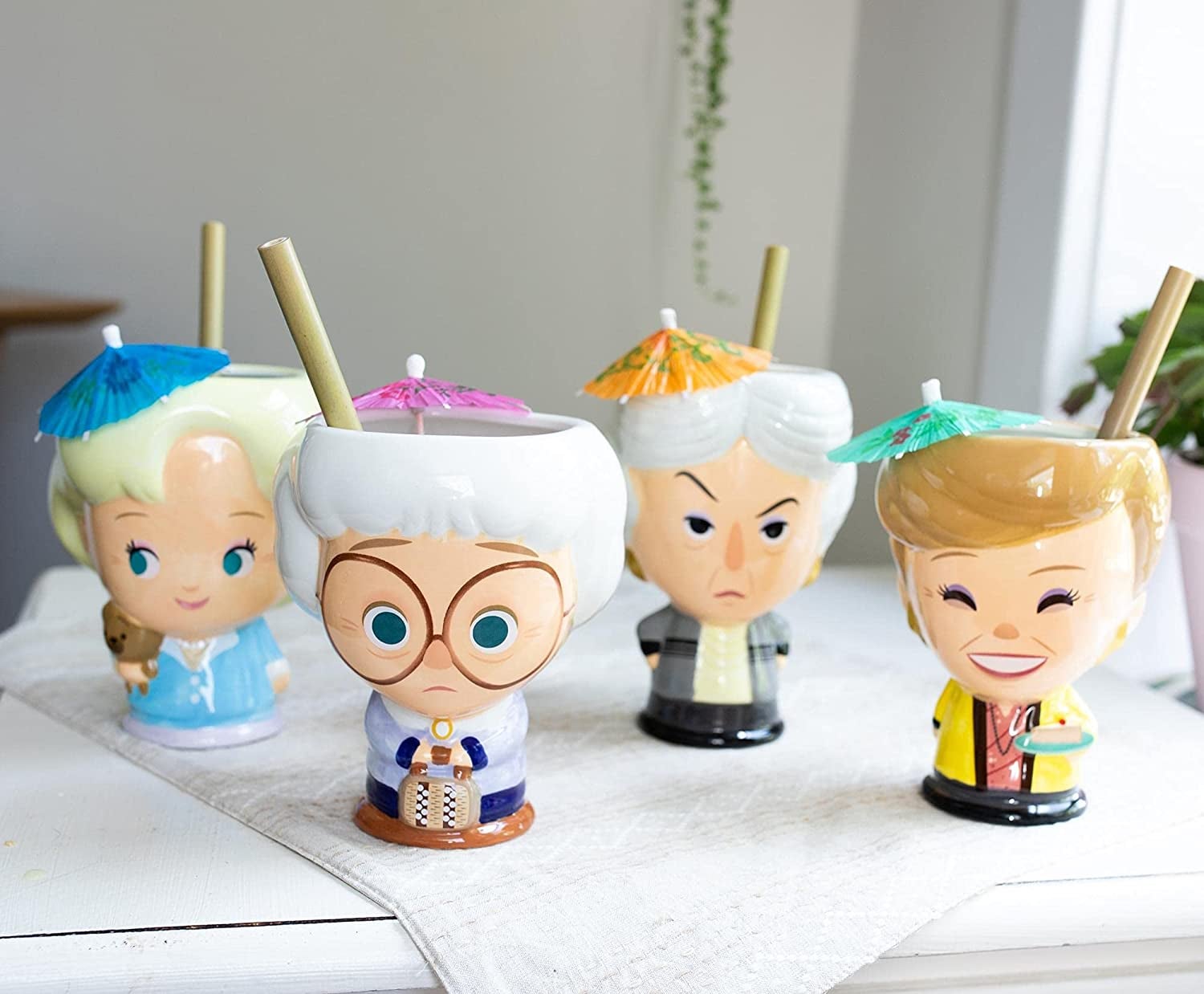 cocktail mugs shaped like rose sofia blanche and dorothy