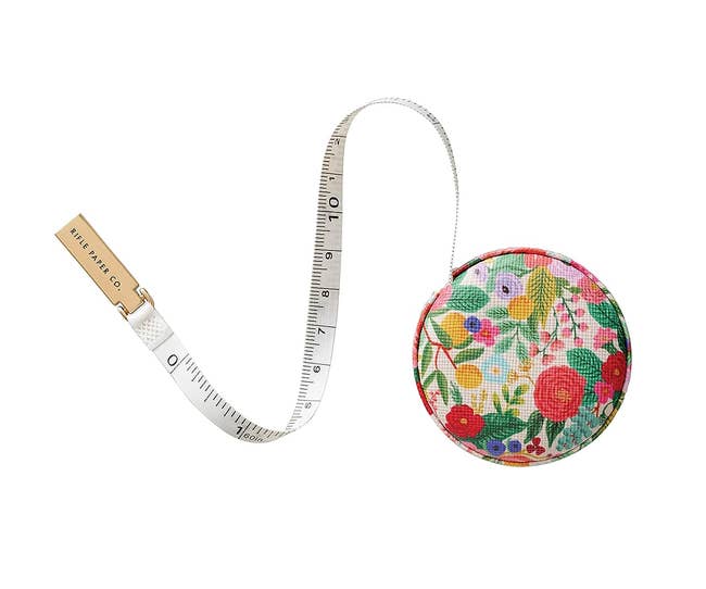 a floral retractable measuring tape