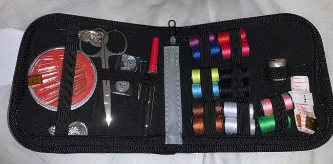 reviewer image of entire sewing kit