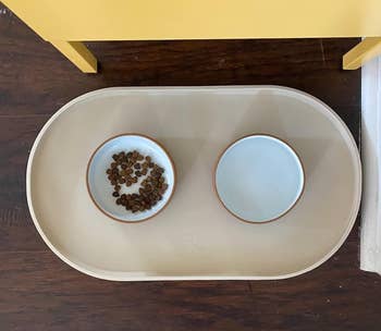 two bowls on a beige place mat