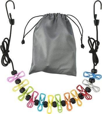 carrying bag and line with attached hooks