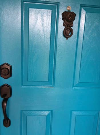 reviewer image of a door with light blue paint