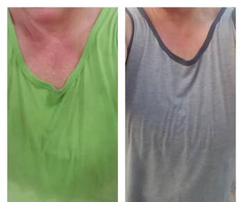 reviewer earlier photograph of garment afloat of sweat stains, past aft utilizing the wipes determination are nary much stains