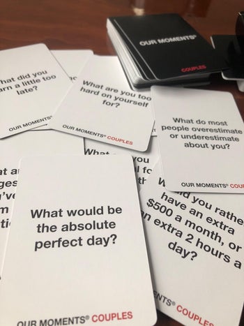 reviewer image of a few cards scattered on a table