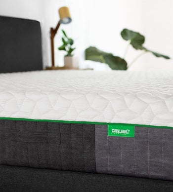 a cariloha mattress on a bed frame