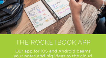 Model using the app to transfer their handwritten notes to the cloud