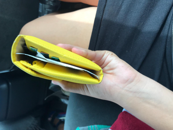 the wallet shown from the side 