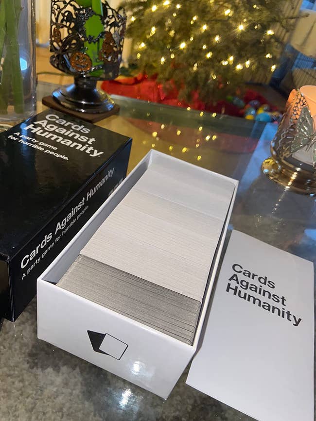 A reviewer's Cards Against Humanity game