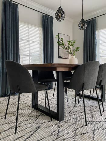 another reviewer photo of the dark gray curtains in dining room